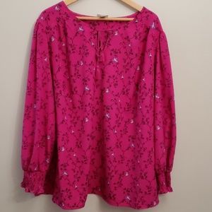 Ava&Viv 3x pink blouse, birds